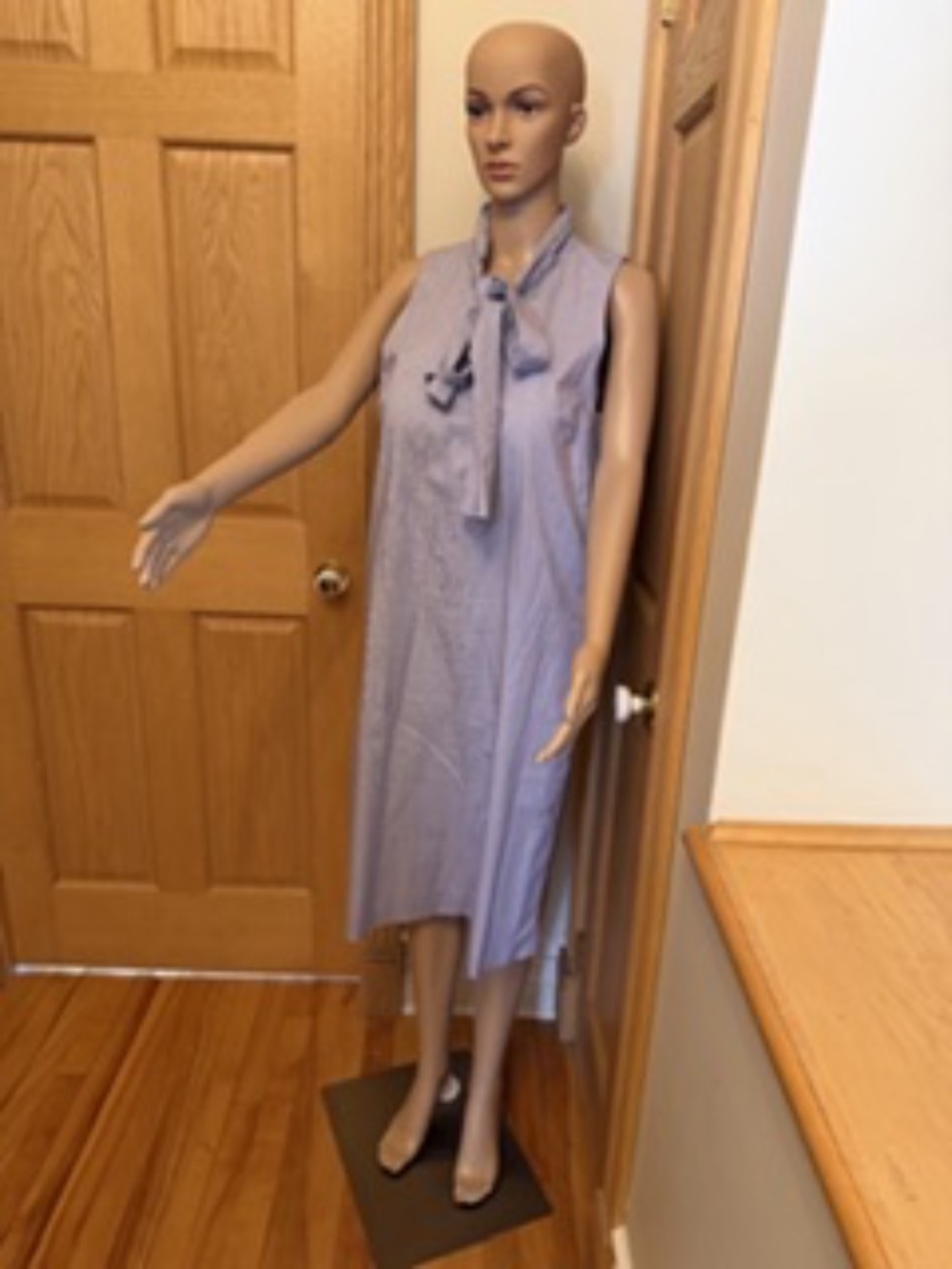 Banana Republic striped blue and white Size 12 cotton (97%) spandex (3%) dress